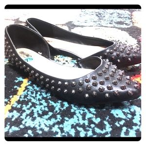 Black Women’s flats with spikes size 7.5